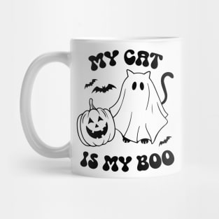 My Cat Is My Boo, Ghost Cat, Halloween Mug